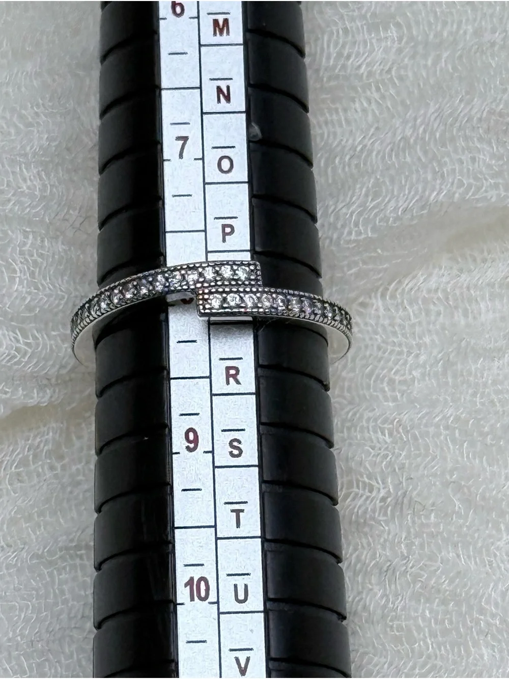 925 Sterling Silver Black Marcasite Pavé ring, Size 8